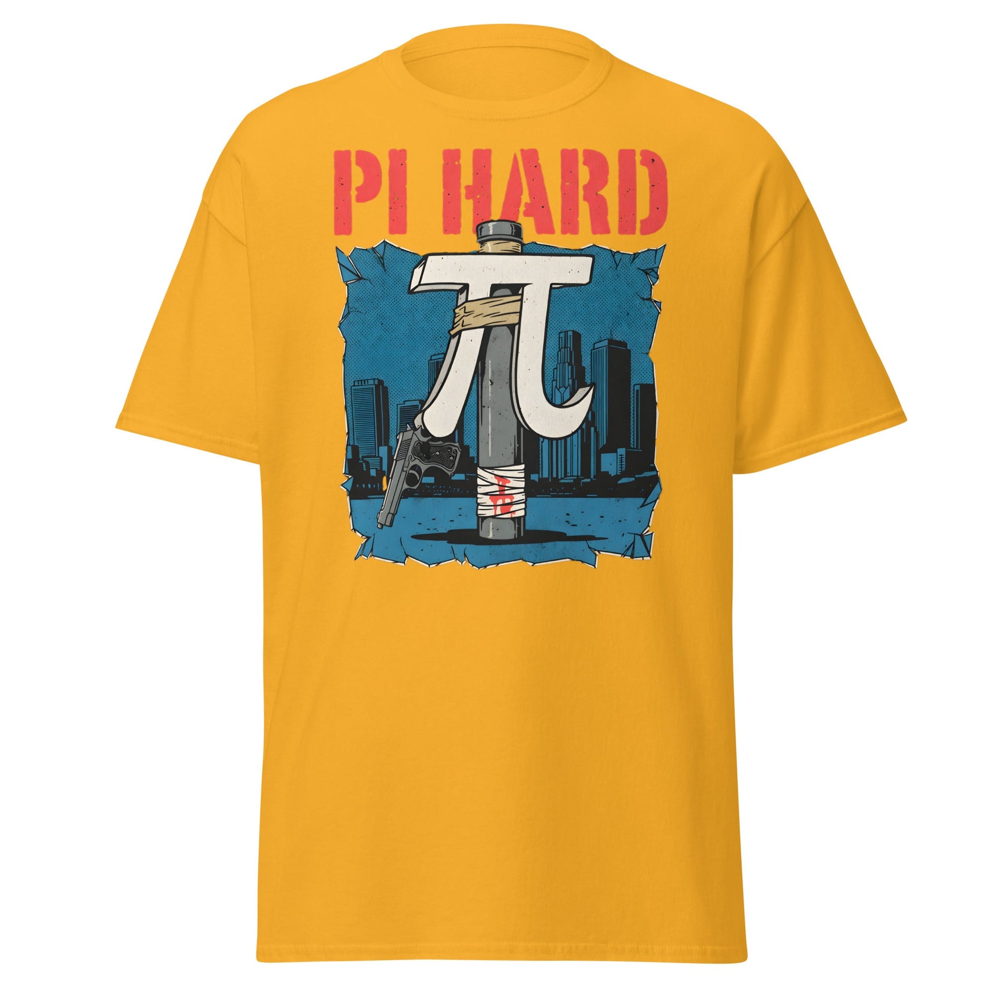 Pi Hard T-Shirt - Funny Math Die Hard Parody Tee - Gold - T-Shirts Online