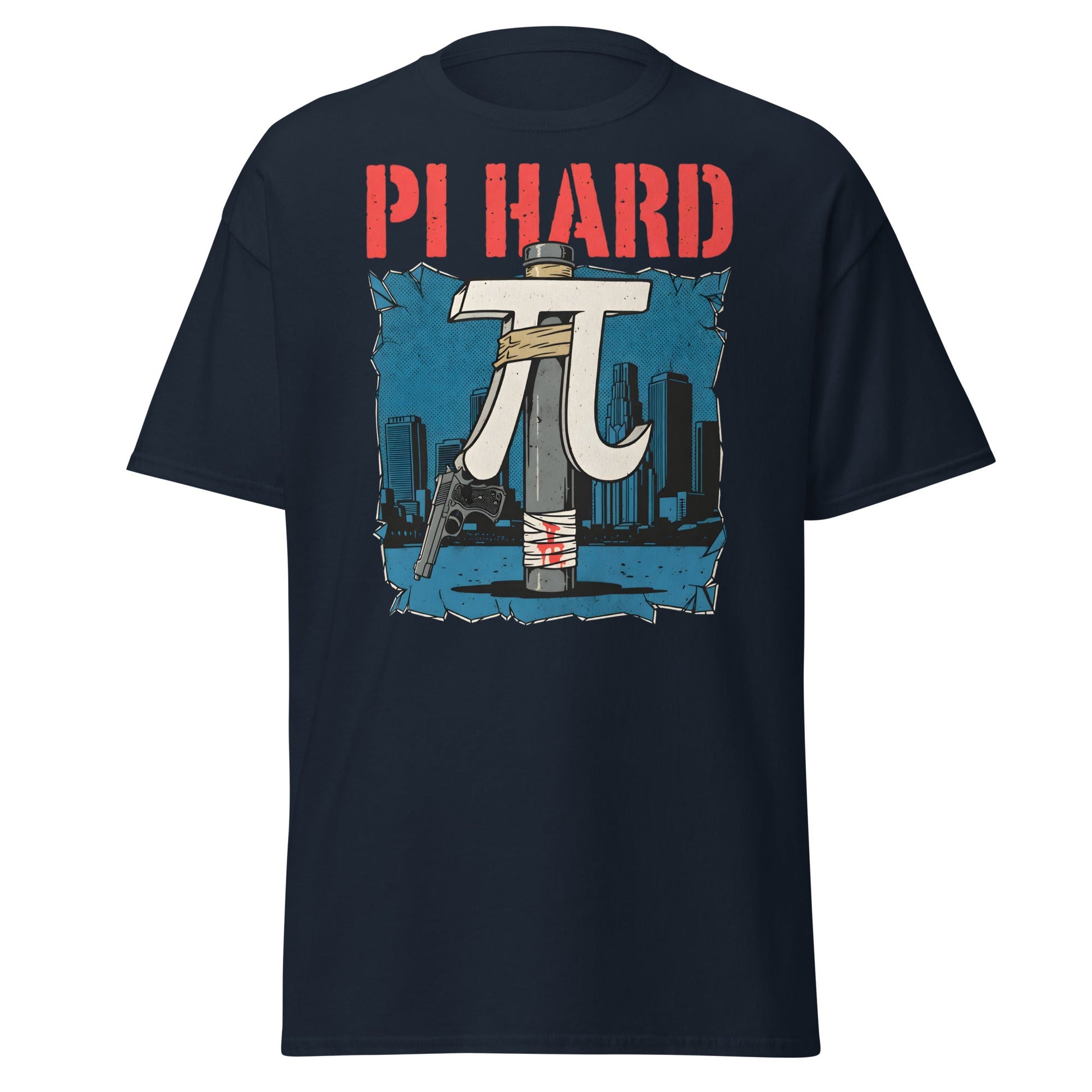 Pi Hard T-Shirt - Funny Math Die Hard Parody Tee - Navy - T-Shirts Online
