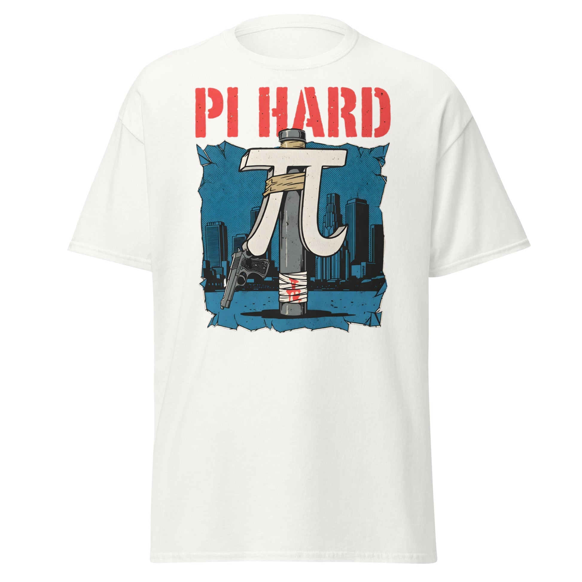 Pi Hard T-Shirt - Funny Math Die Hard Parody Tee - White - T-Shirts Online