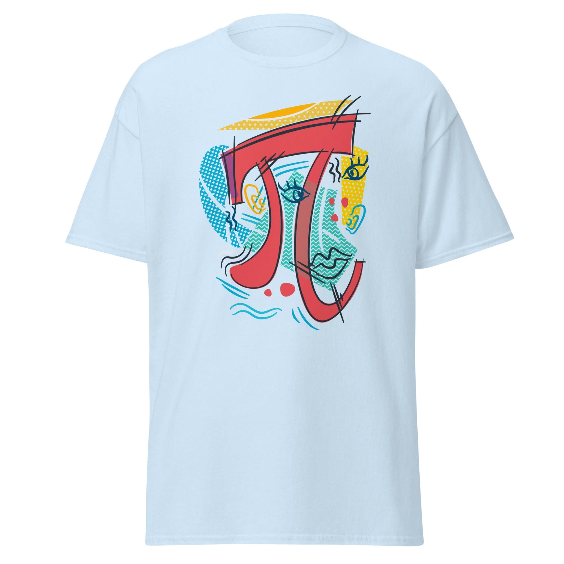 Pi Symbol | Abstract T-Shirt - Light Blue - T-Shirts Online