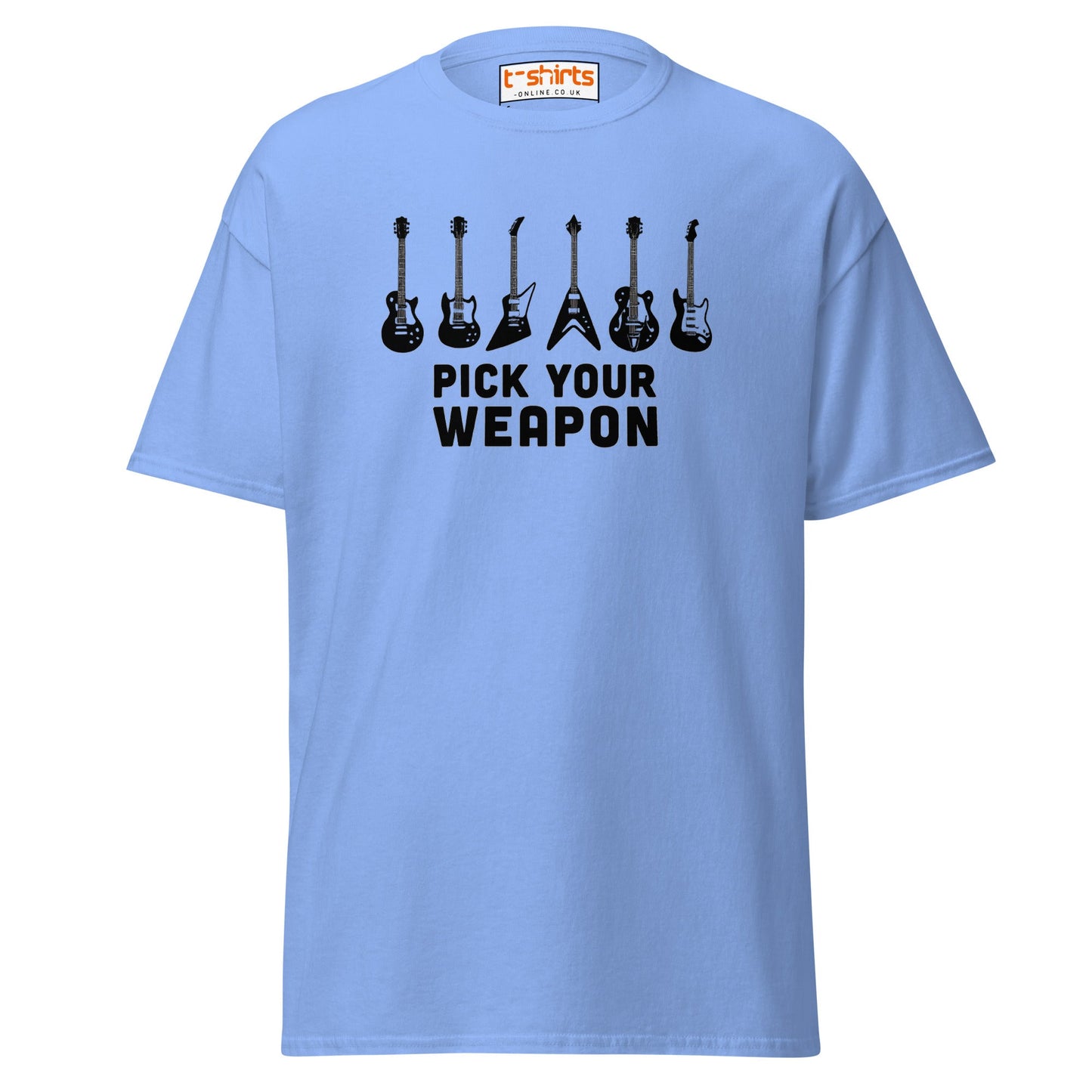 Pick Your Weapon Guitar T-Shirt for Music Lovers - Carolina Blue - T-Shirts Online