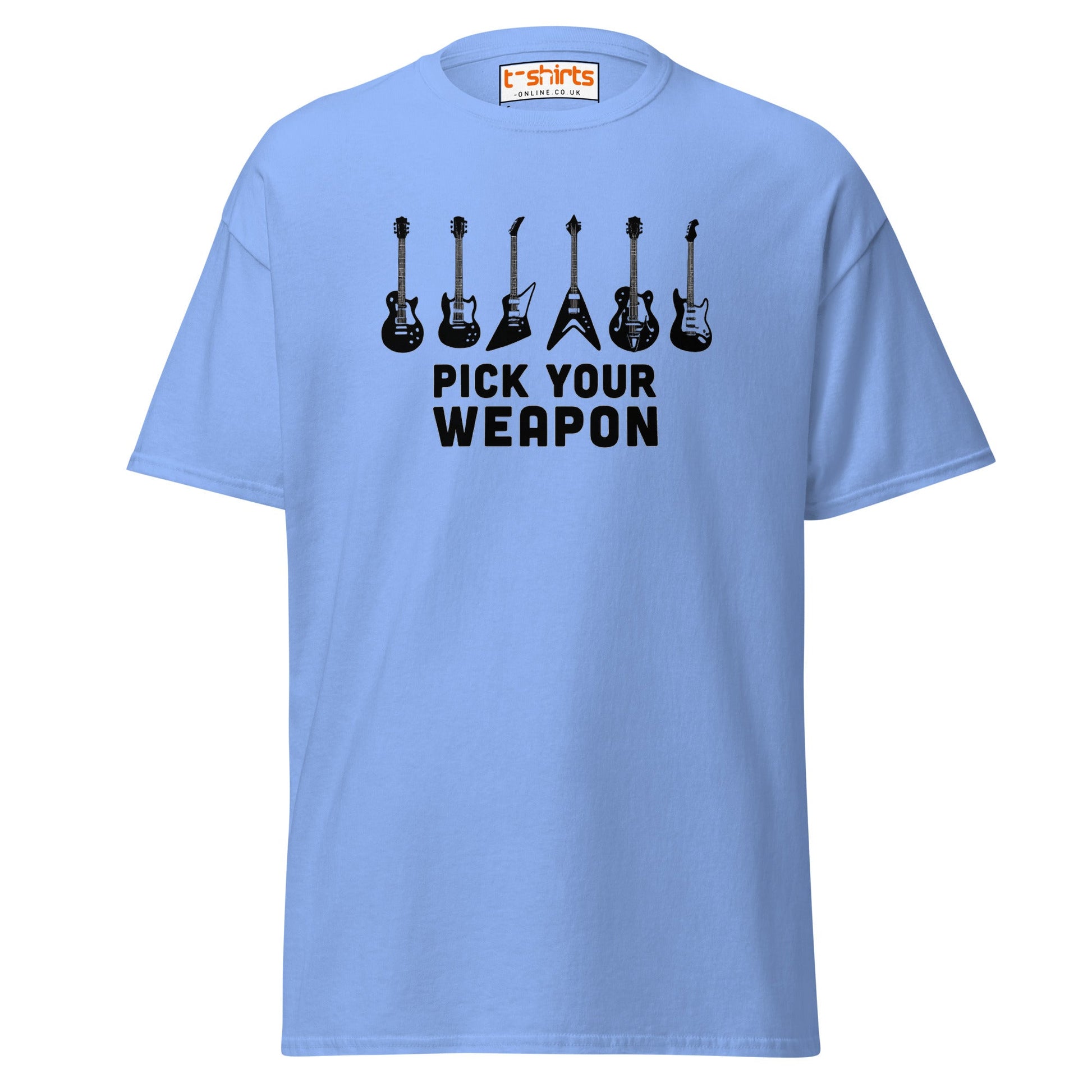 Pick Your Weapon Guitar T-Shirt for Music Lovers - Carolina Blue - T-Shirts Online