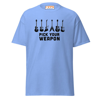 Pick Your Weapon Guitar T-Shirt for Music Lovers - Carolina Blue - T-Shirts Online