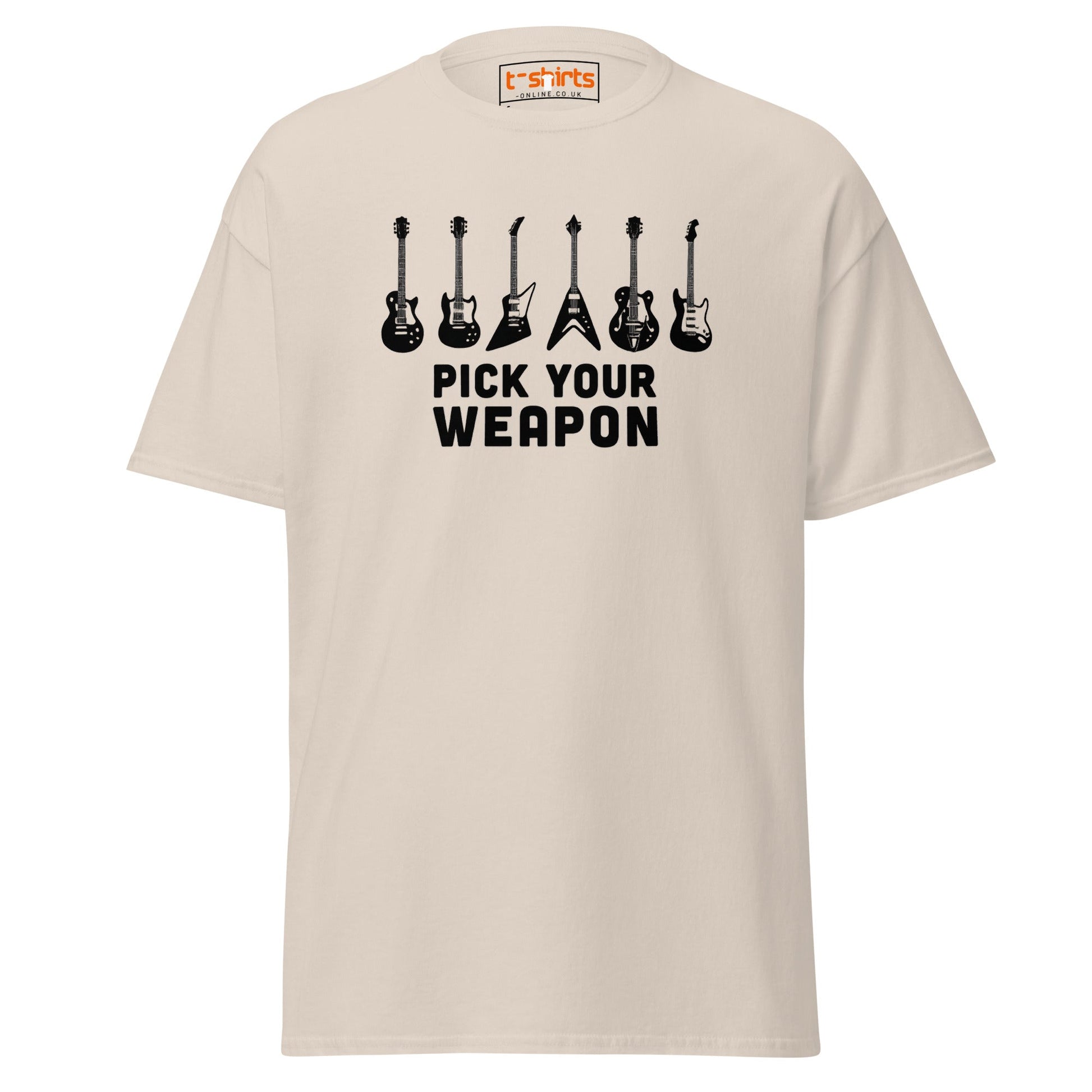Pick Your Weapon Guitar T-Shirt for Music Lovers - Natural - T-Shirts Online
