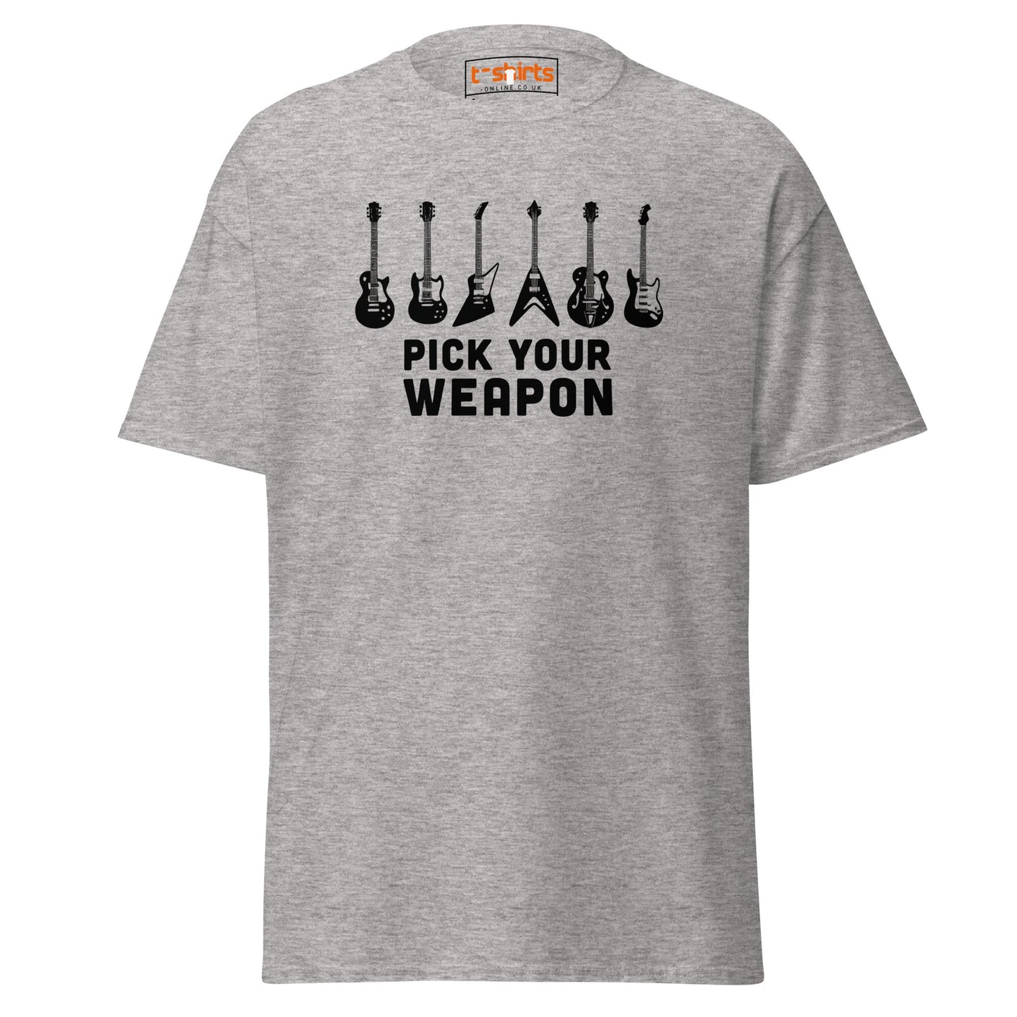 Pick Your Weapon Guitar T-Shirt for Music Lovers - Sport Grey - T-Shirts Online
