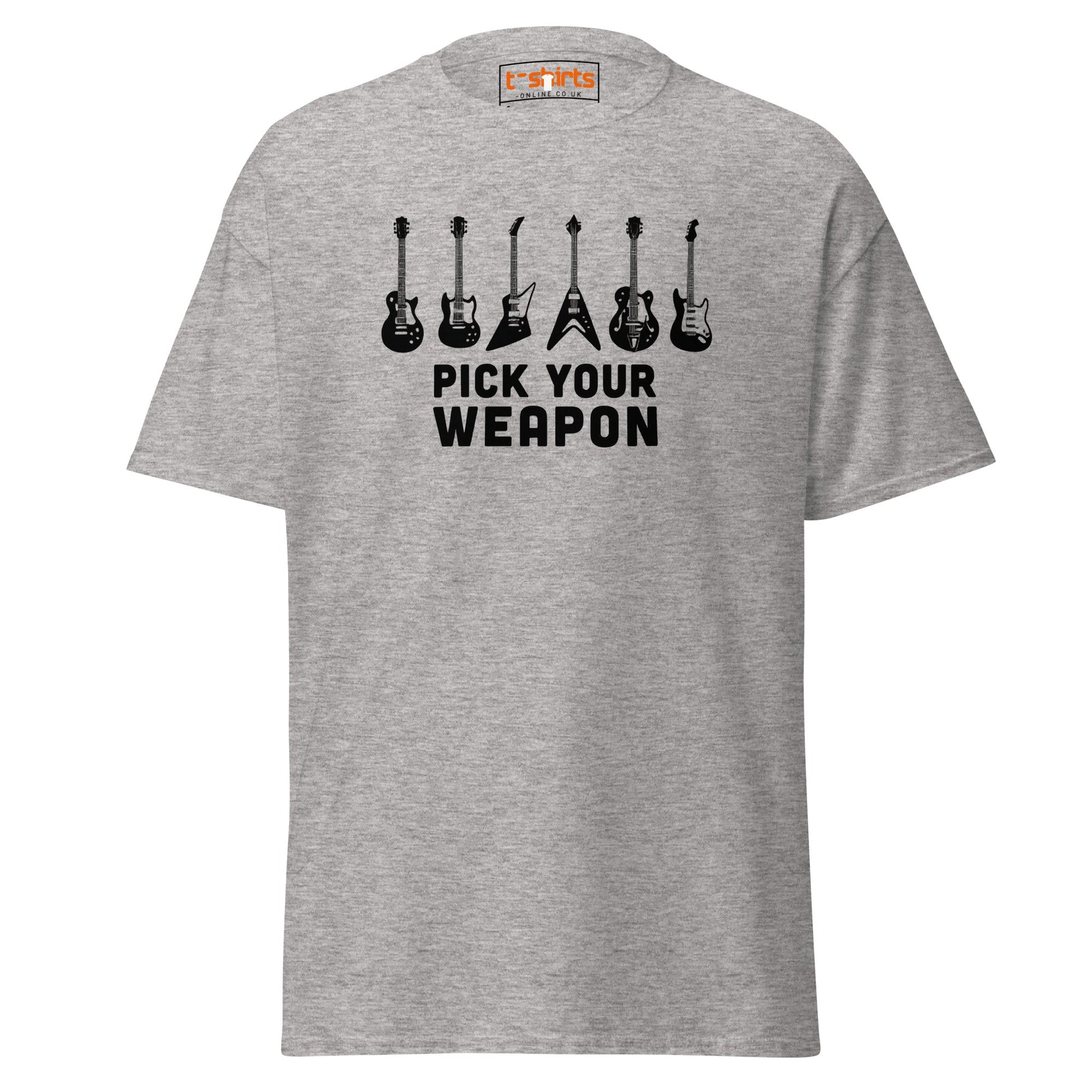 Pick Your Weapon Guitar T-Shirt for Music Lovers - Sport Grey - T-Shirts Online