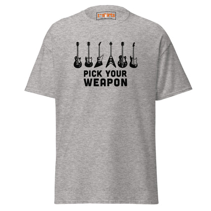 Pick Your Weapon Guitar T-Shirt for Music Lovers - Sport Grey - T-Shirts Online
