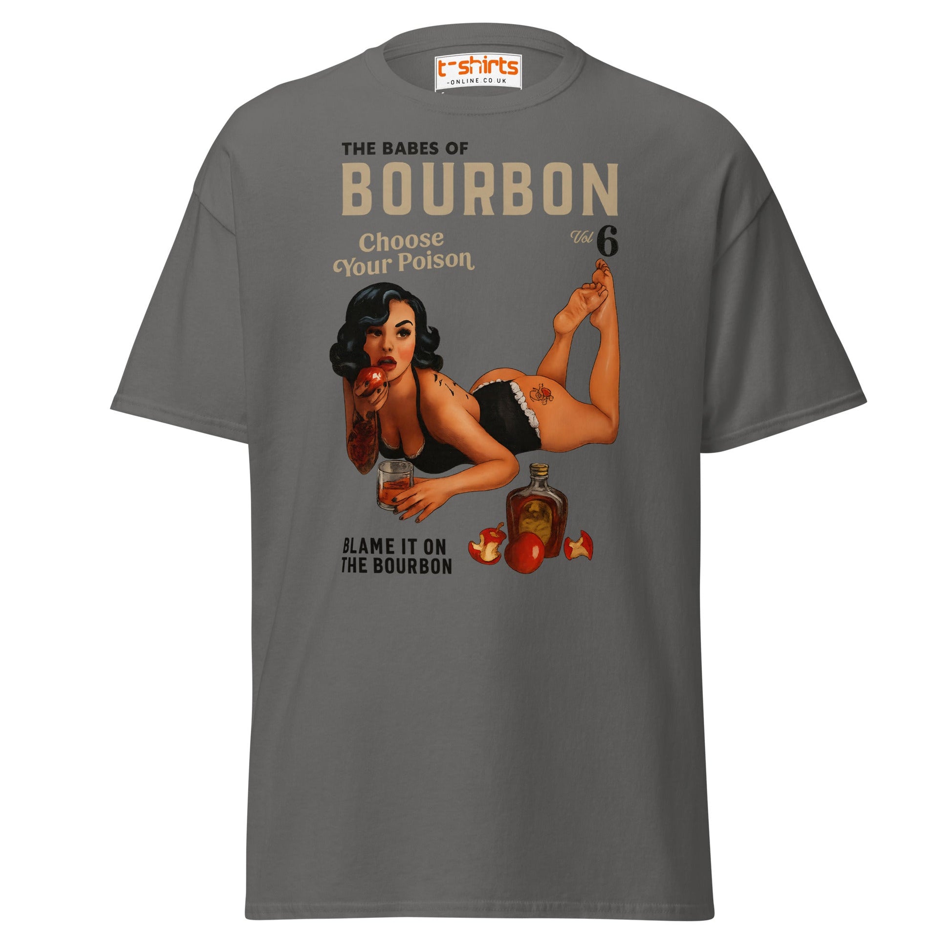 Pin - Up Bourbon T-Shirt - Charcoal - T-Shirts Online