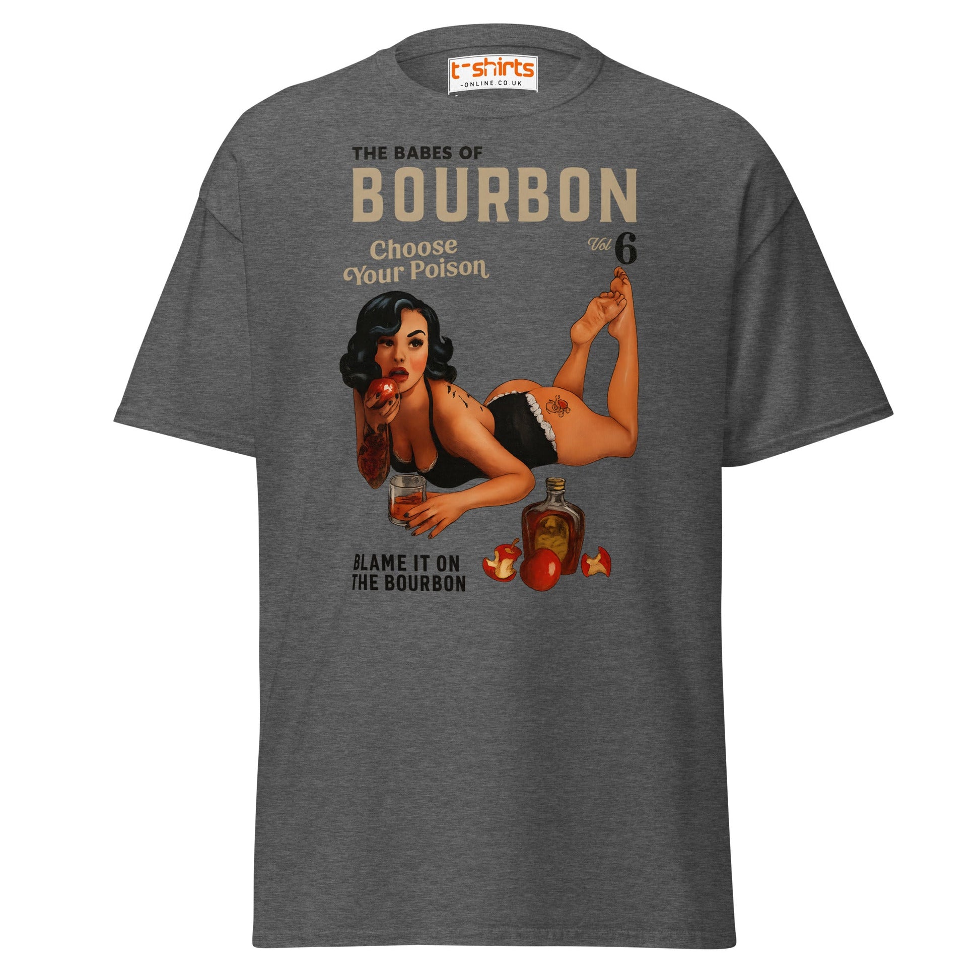 Pin - Up Bourbon T-Shirt - Dark Heather - T-Shirts Online