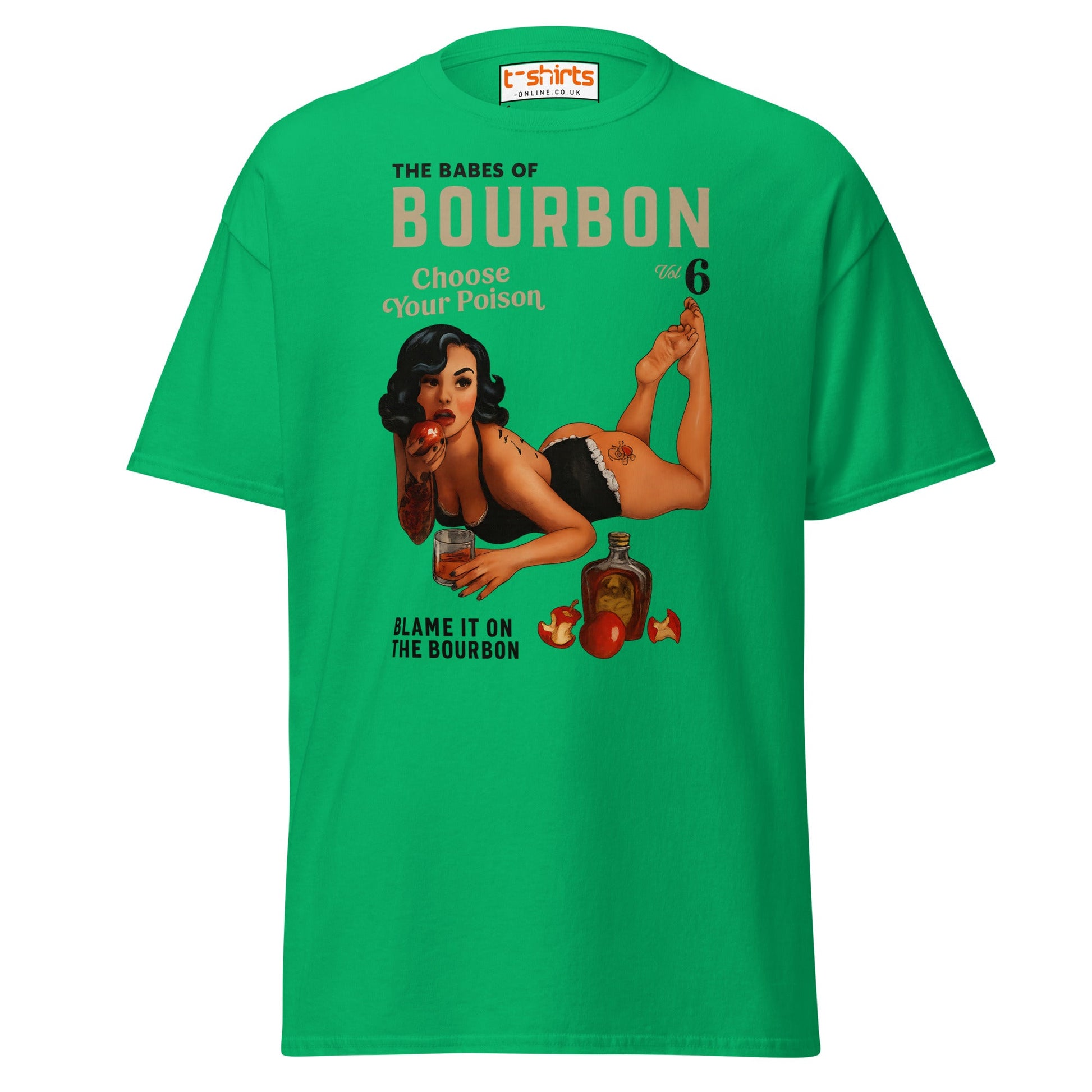 Pin - Up Bourbon T-Shirt - Irish Green - T-Shirts Online