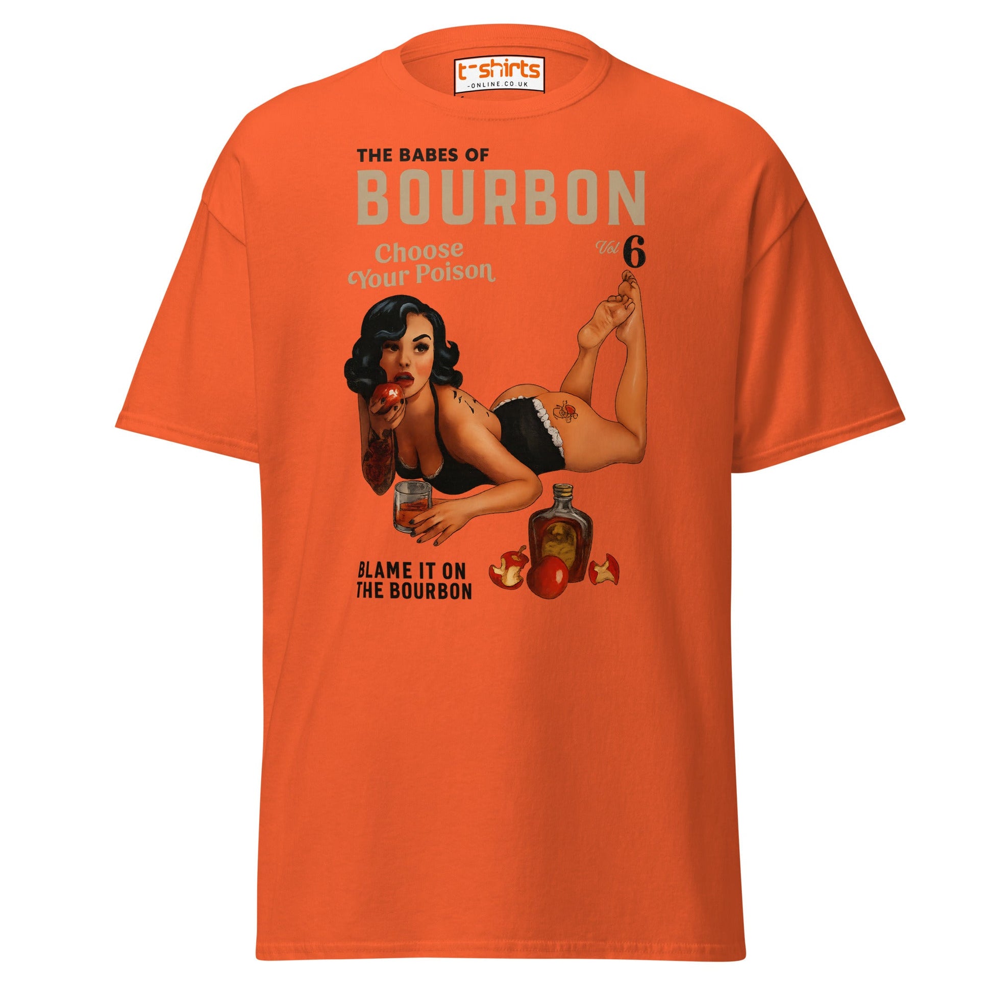 Pin - Up Bourbon T-Shirt - Orange - T-Shirts Online