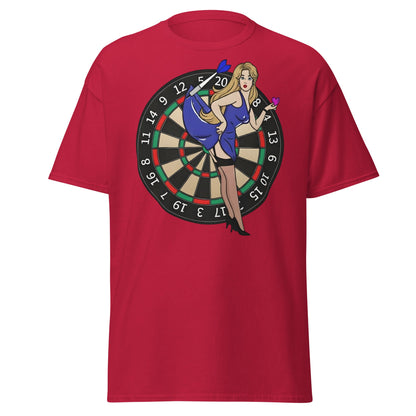 Pin - up Dartboard Graphic Tee - Retro Funny Adult Humor Shirt - Cardinal - T-Shirts Online