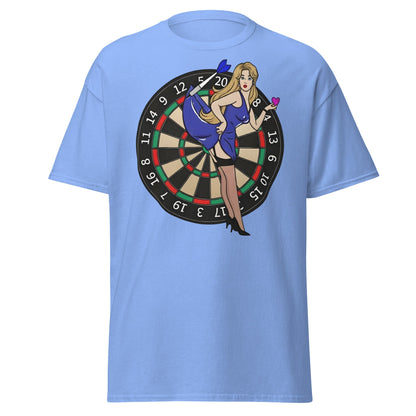 Pin - up Dartboard Graphic Tee - Retro Funny Adult Humor Shirt - Carolina Blue - T-Shirts Online