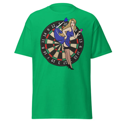 Pin - up Dartboard Graphic Tee - Retro Funny Adult Humor Shirt - Irish Green - T-Shirts Online