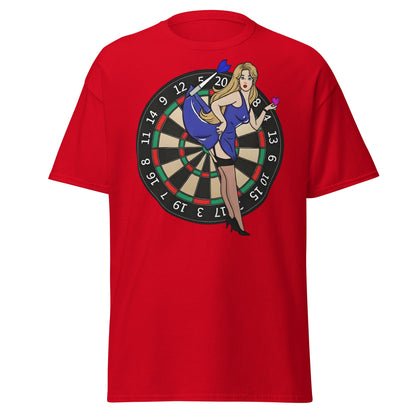 Pin - up Dartboard Graphic Tee - Retro Funny Adult Humor Shirt - Red - T-Shirts Online