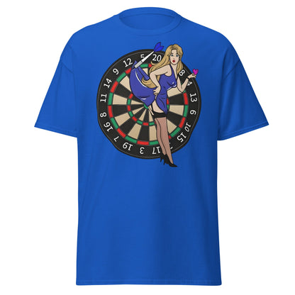 Pin - up Dartboard Graphic Tee - Retro Funny Adult Humor Shirt - Royal - T-Shirts Online