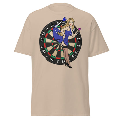 Pin - up Dartboard Graphic Tee - Retro Funny Adult Humor Shirt - Sand - T-Shirts Online