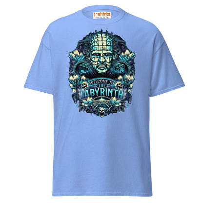 Pinhead T-Shirt | Welcome to the Labyrinth Horror Tee - Carolina Blue - T-Shirts Online