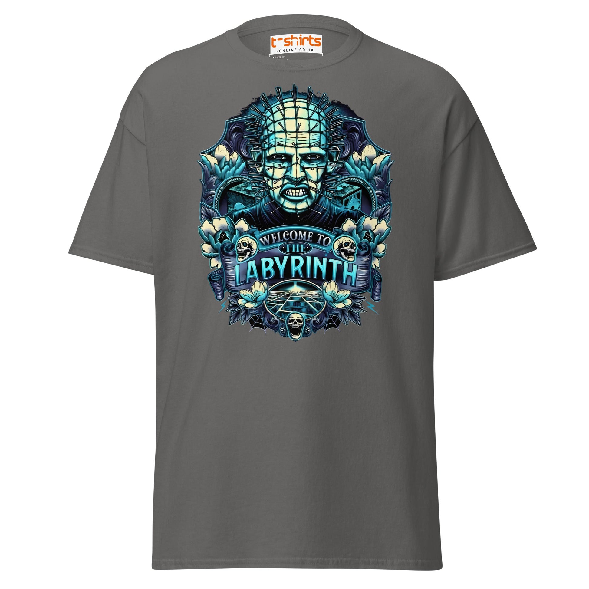 Pinhead T-Shirt | Welcome to the Labyrinth Horror Tee - Charcoal - T-Shirts Online