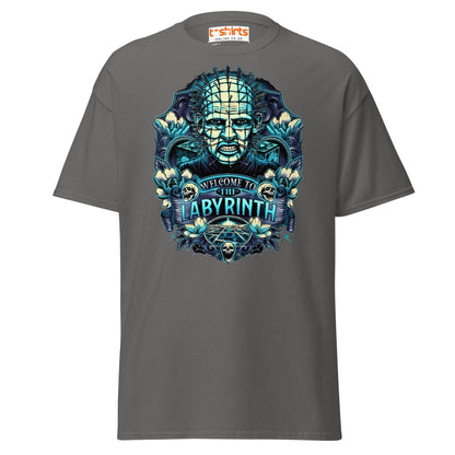 Pinhead T-Shirt | Welcome to the Labyrinth Horror Tee - Charcoal - T-Shirts Online
