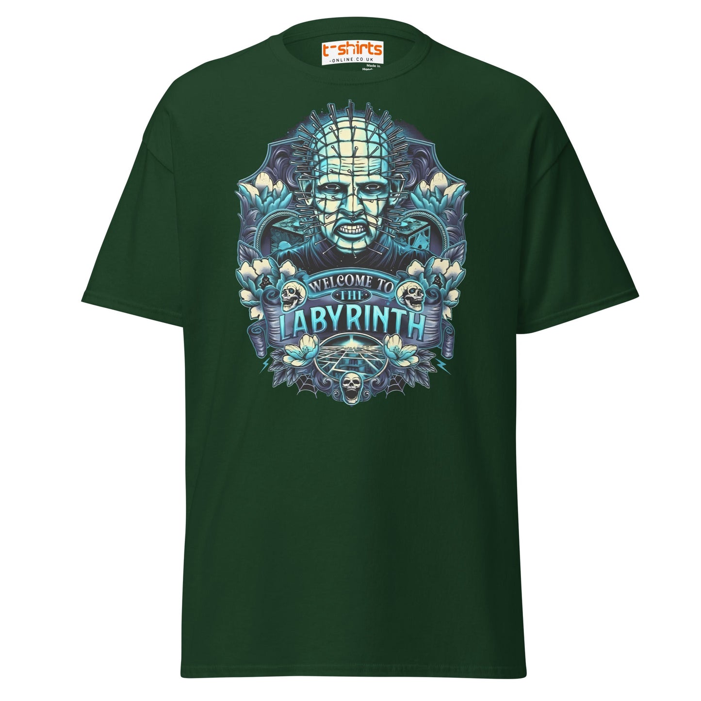 Pinhead T-Shirt | Welcome to the Labyrinth Horror Tee - Forest Green - T-Shirts Online
