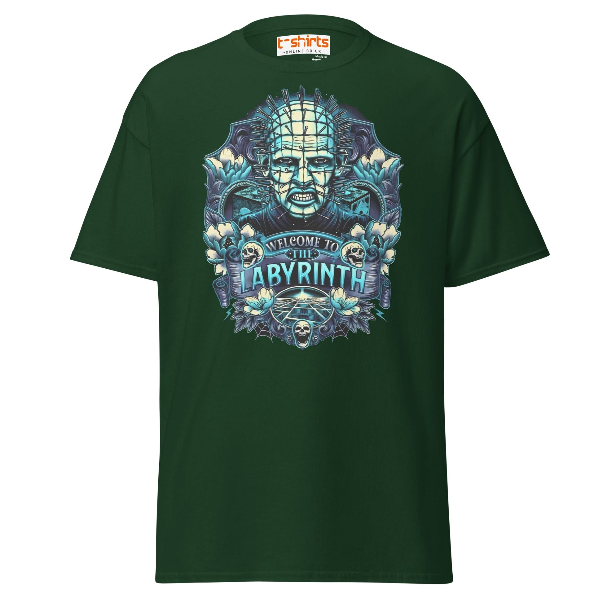 Pinhead T-Shirt | Welcome to the Labyrinth Horror Tee - Forest Green - T-Shirts Online