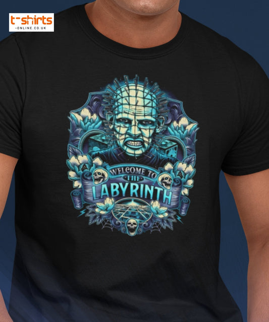 Pinhead T-Shirt | Welcome to the Labyrinth Horror Tee - Maroon - T-Shirts Online