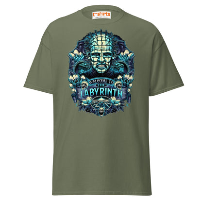 Pinhead T-Shirt | Welcome to the Labyrinth Horror Tee - Military Green - T-Shirts Online