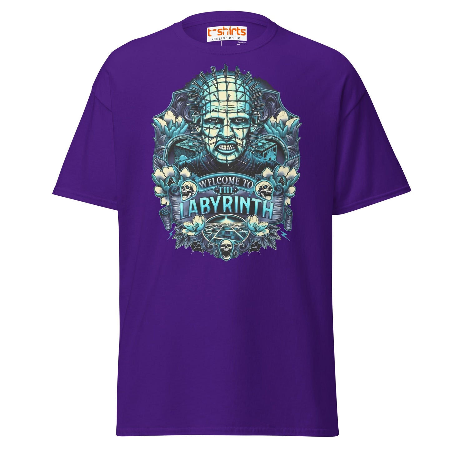 Pinhead T-Shirt | Welcome to the Labyrinth Horror Tee - Purple - T-Shirts Online