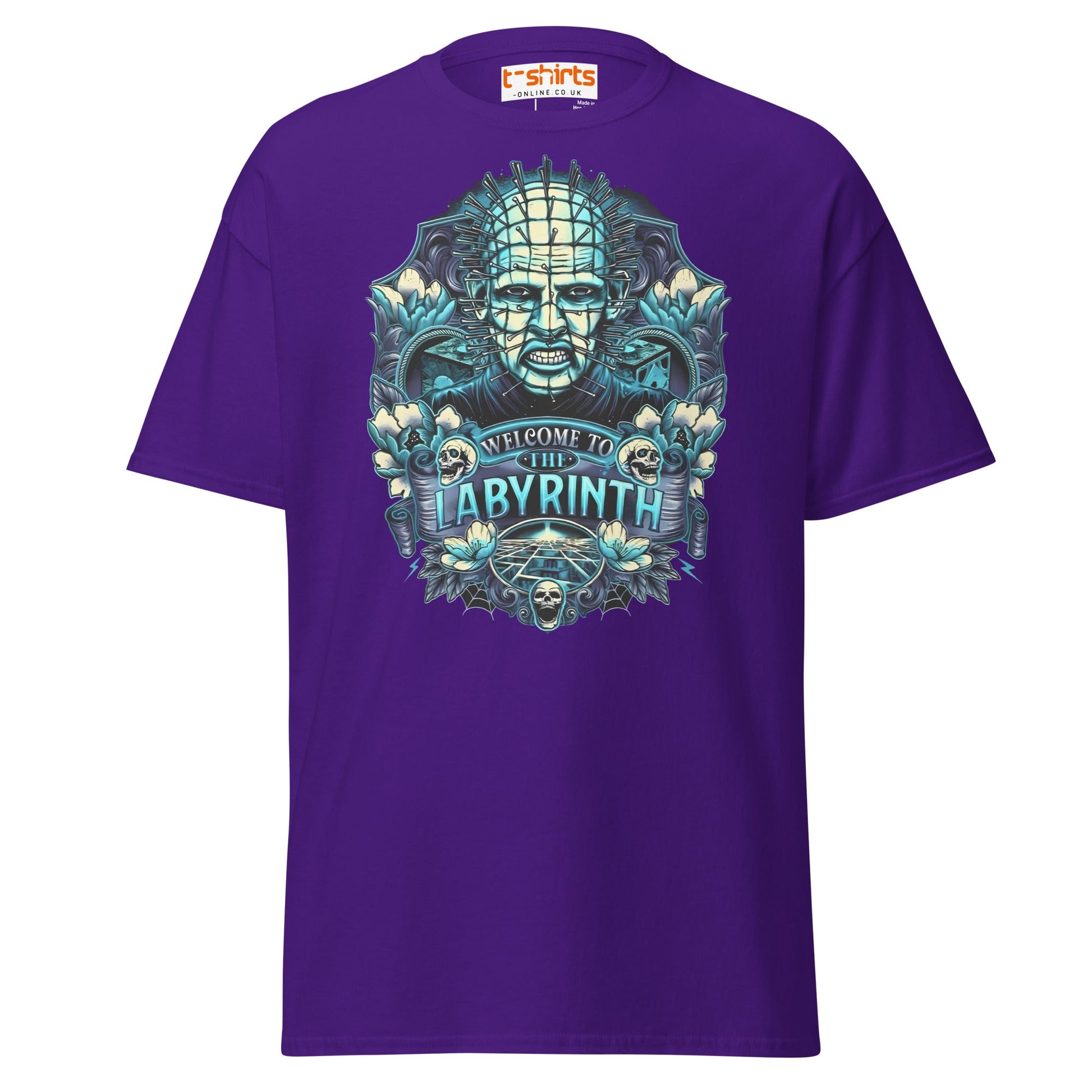 Pinhead T-Shirt | Welcome to the Labyrinth Horror Tee - Purple - T-Shirts Online