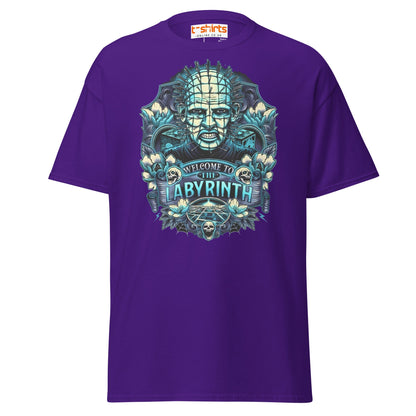 Pinhead T-Shirt | Welcome to the Labyrinth Horror Tee - Purple - T-Shirts Online