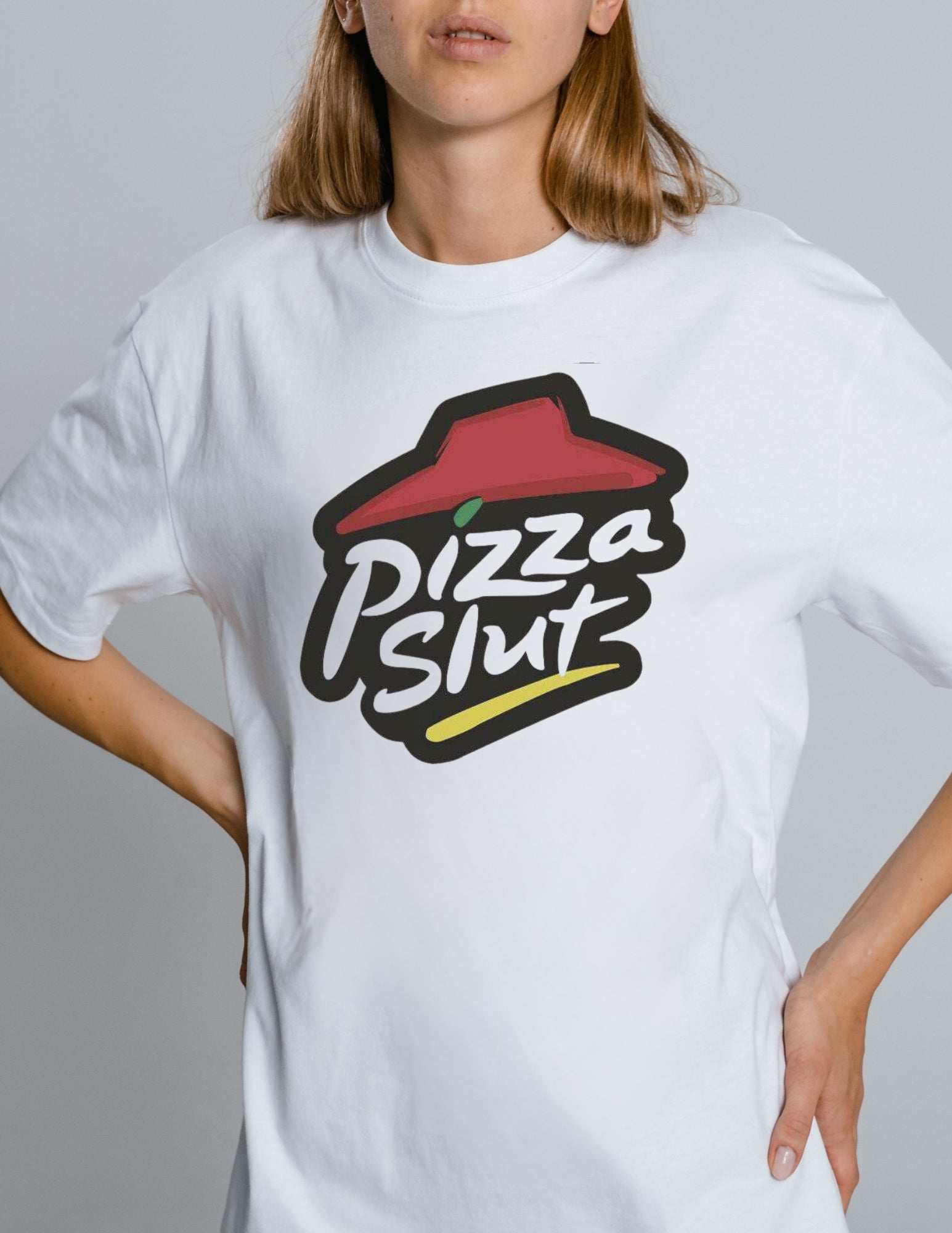 Pizza Slut T-Shirt | Graphic Funny Unisex Tee - Red - T-Shirts Online