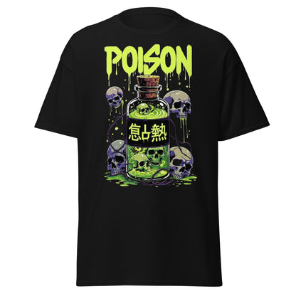 Poison Skull Toxic Bottle T-Shirt - Edgy Neon Graphic Tee - Black - T-Shirts Online
