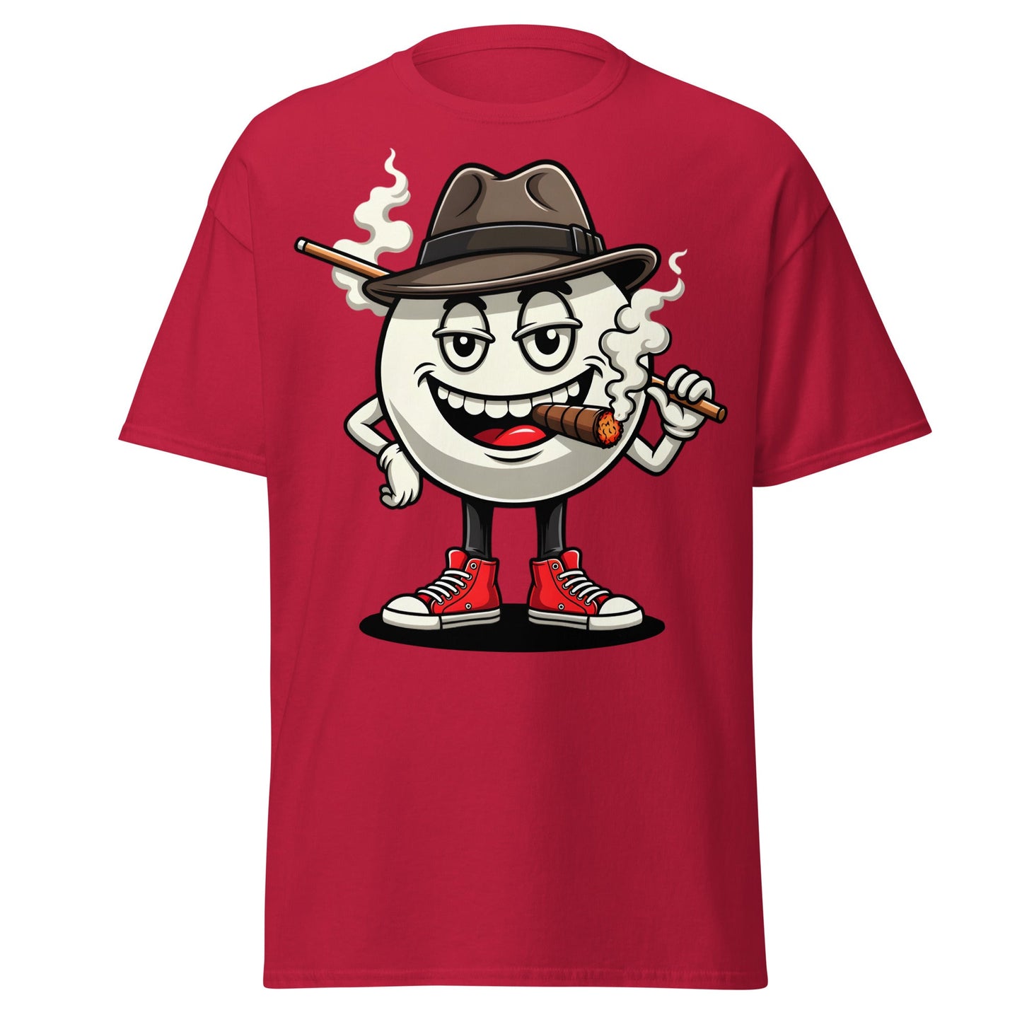 Pool Shark Billiard Ball Cartoon T-Shirt | Funny Hustler Tee - Cardinal - T-Shirts Online