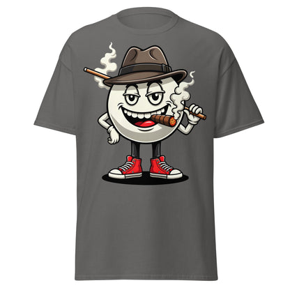 Pool Shark Billiard Ball Cartoon T-Shirt | Funny Hustler Tee - Charcoal - T-Shirts Online