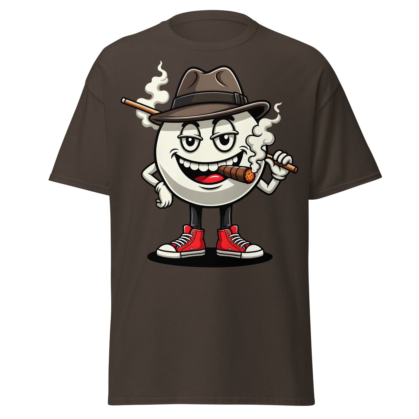 Pool Shark Billiard Ball Cartoon T-Shirt | Funny Hustler Tee - Dark Chocolate - T-Shirts Online
