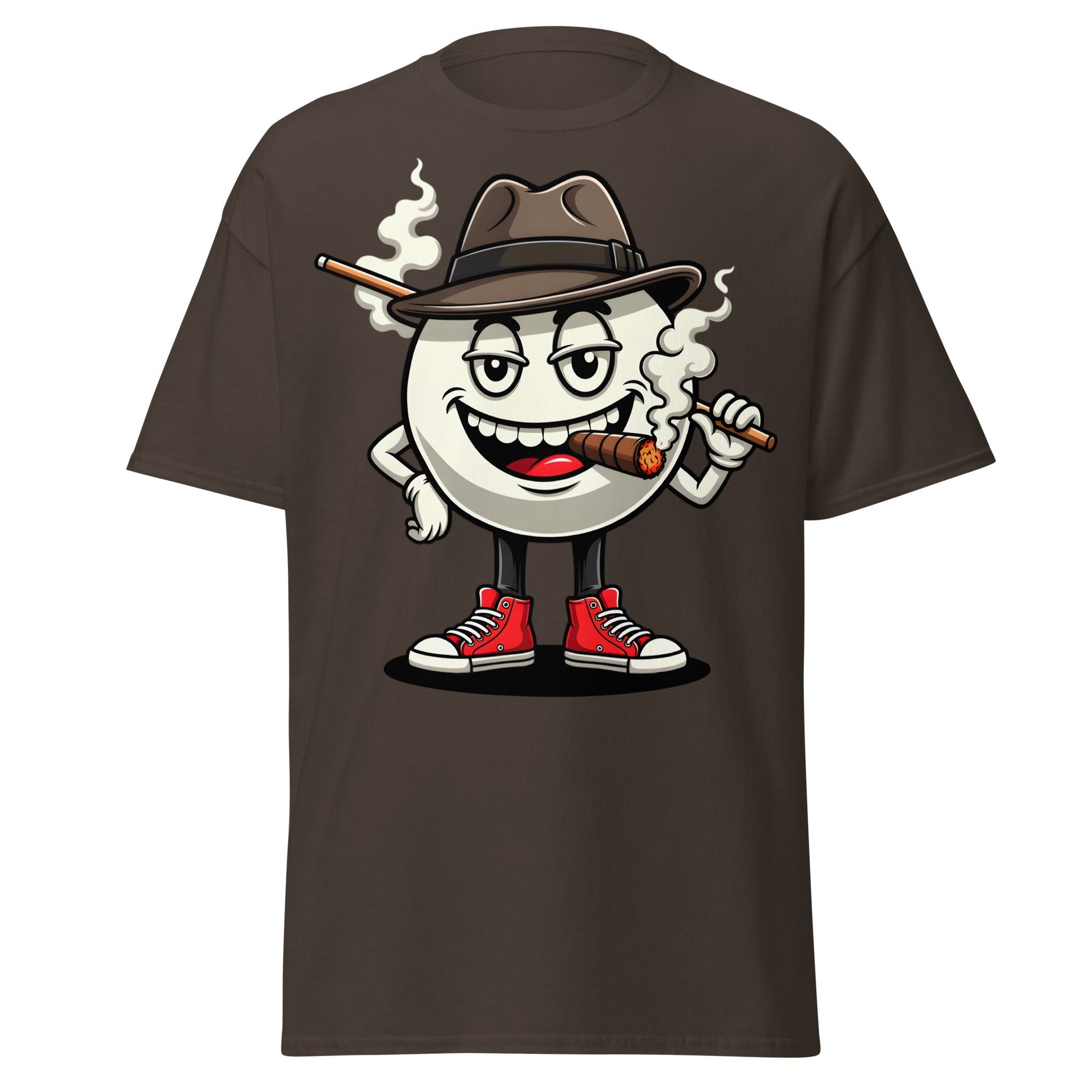 Pool Shark Billiard Ball Cartoon T-Shirt | Funny Hustler Tee - Dark Chocolate - T-Shirts Online