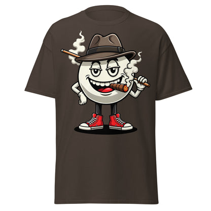 Pool Shark Billiard Ball Cartoon T-Shirt | Funny Hustler Tee - Dark Chocolate - T-Shirts Online