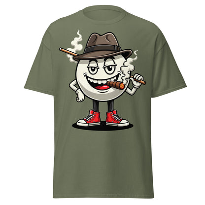 Pool Shark Billiard Ball Cartoon T-Shirt | Funny Hustler Tee - Military Green - T-Shirts Online