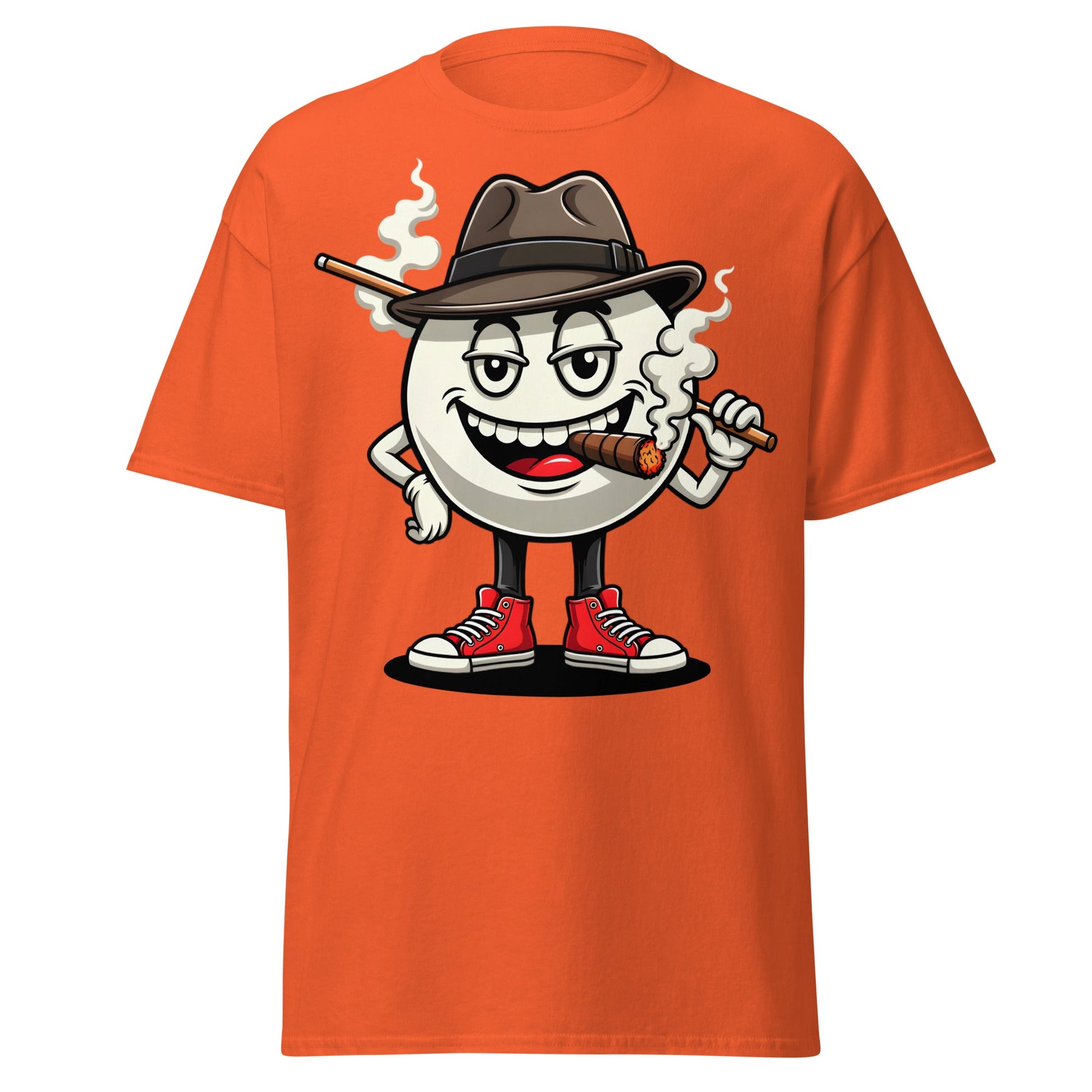 Pool Shark Billiard Ball Cartoon T-Shirt | Funny Hustler Tee - Orange - T-Shirts Online