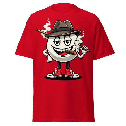 Pool Shark Billiard Ball Cartoon T-Shirt | Funny Hustler Tee - Red - T-Shirts Online