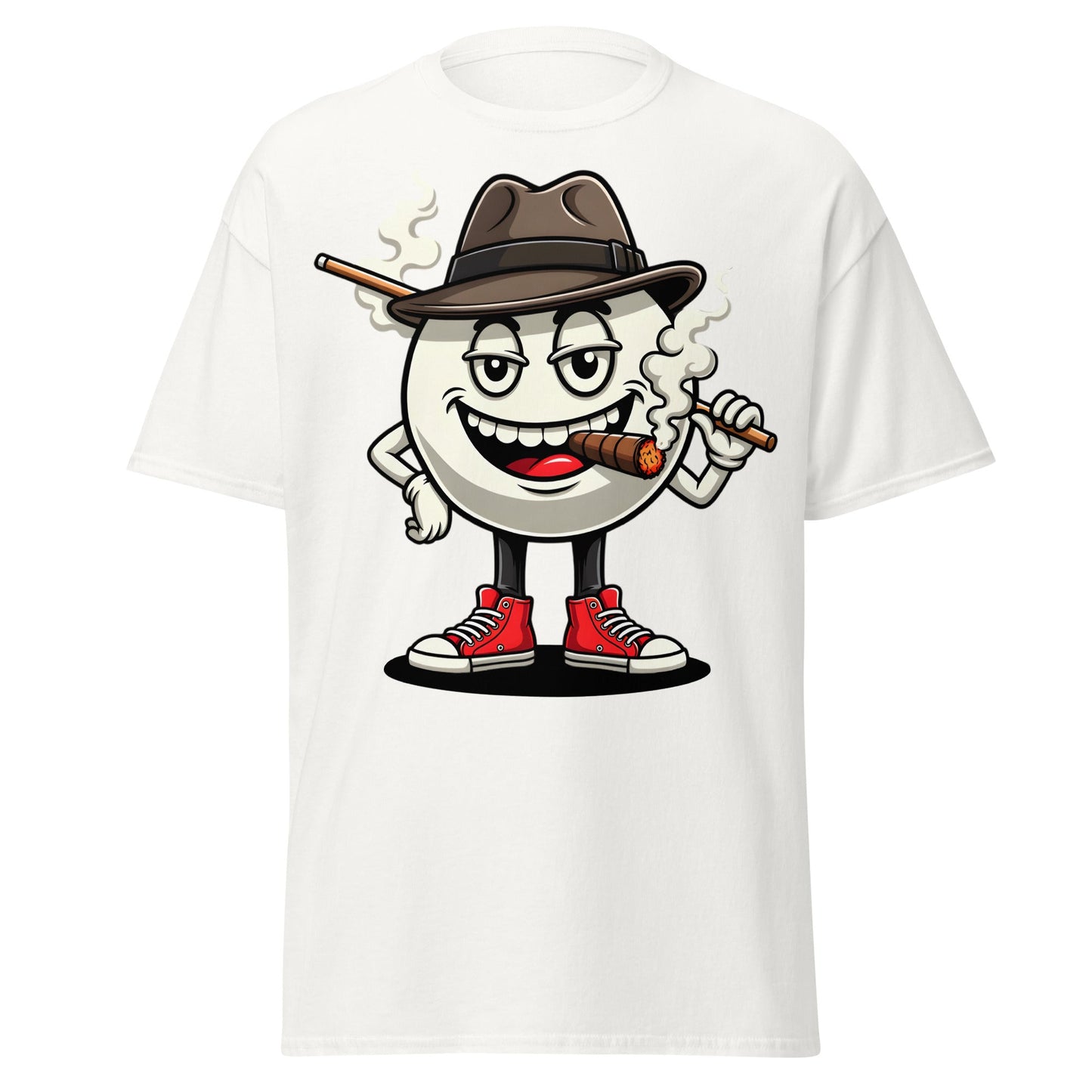 Pool Shark Billiard Ball Cartoon T-Shirt | Funny Hustler Tee - White - T-Shirts Online
