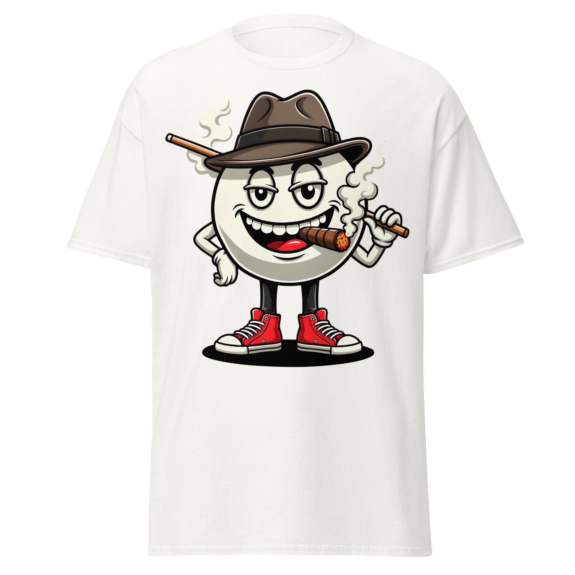 Pool Shark Billiard Ball Cartoon T-Shirt | Funny Hustler Tee - White - T-Shirts Online
