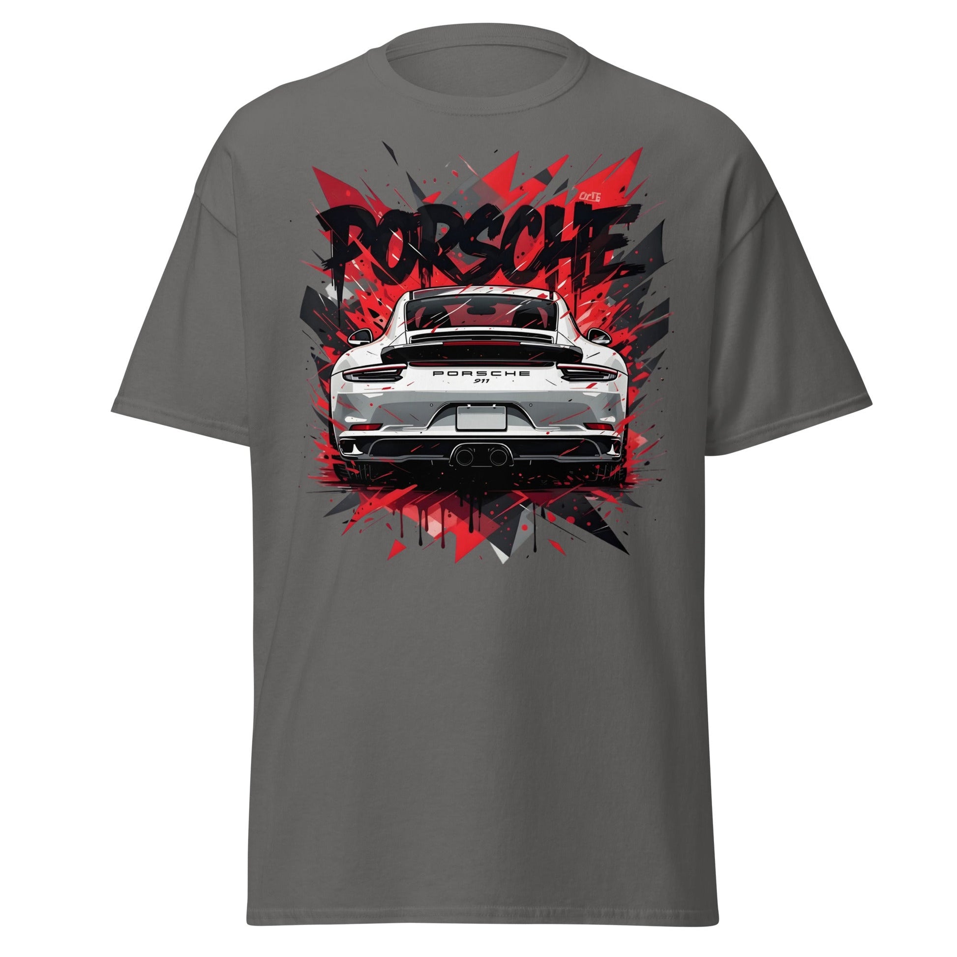 Porsche 911 Graphic Tee – Abstract Urban Automotive Shirt - Charcoal - T-Shirts Online
