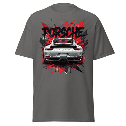 Porsche 911 Graphic Tee – Abstract Urban Automotive Shirt - Charcoal - T-Shirts Online