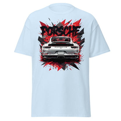 Porsche 911 Graphic Tee – Abstract Urban Automotive Shirt - Light Blue - T-Shirts Online