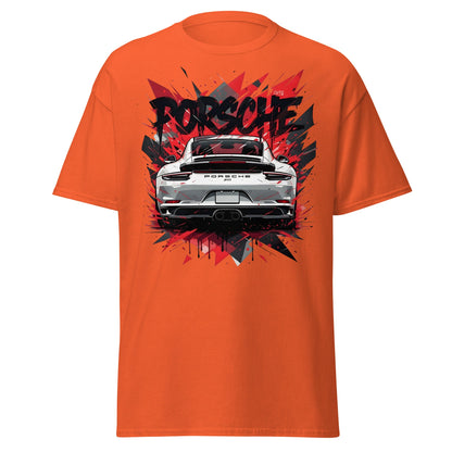 Porsche 911 Graphic Tee – Abstract Urban Automotive Shirt - Orange - T-Shirts Online