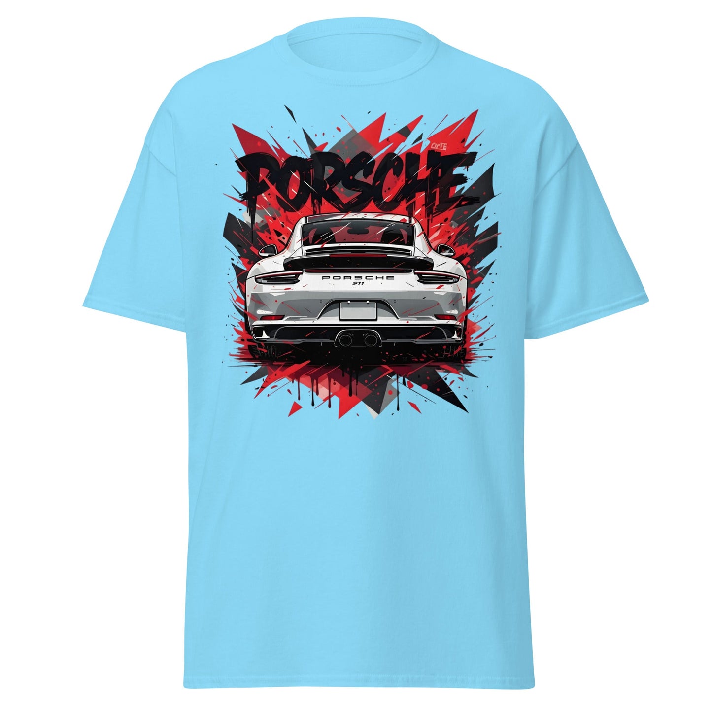 Porsche 911 Graphic Tee – Abstract Urban Automotive Shirt - Sky - T-Shirts Online