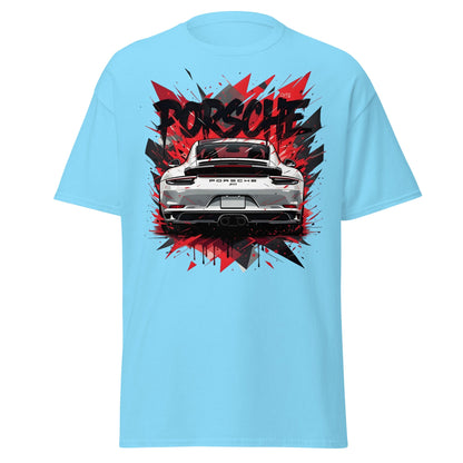 Porsche 911 Graphic Tee – Abstract Urban Automotive Shirt - Sky - T-Shirts Online