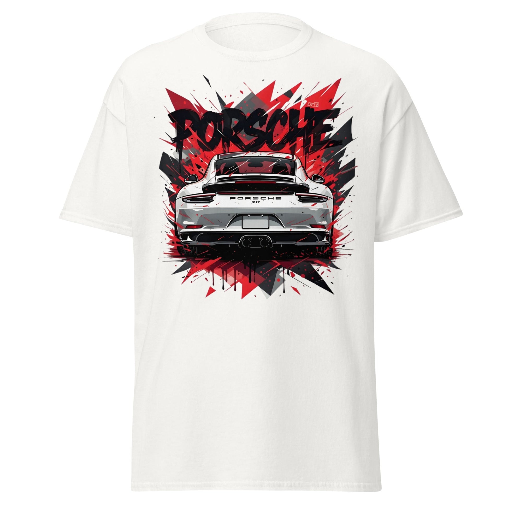 Porsche 911 Graphic Tee – Abstract Urban Automotive Shirt - White - T-Shirts Online